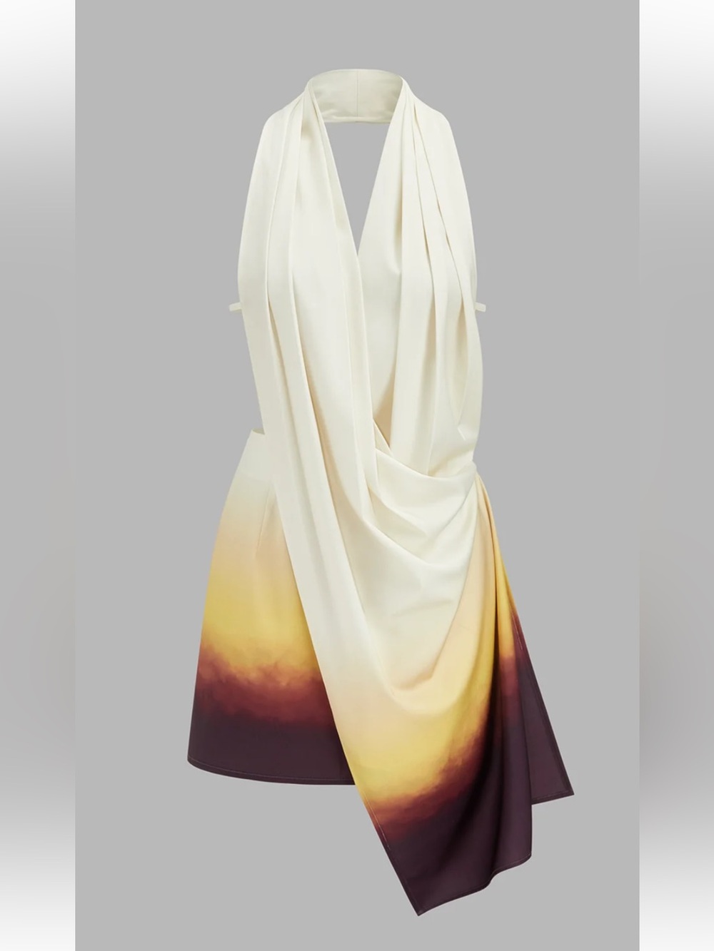 Commense Asymmetric Gradient Halter Mini Dress